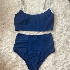 Aerie Blue and White Classic Bikini Set